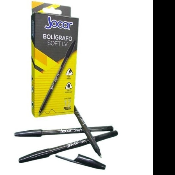 BOLIGRAFO SOFT JOCAR 1.00 MM NEGRO MOD.BA12N E12 C1200